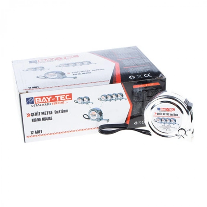 Bay-tec Mk4146 5mt 19mm Krom Şerit Metre