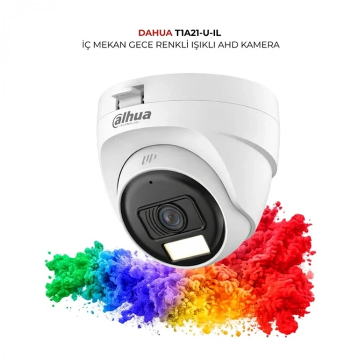 Dahua Hac-t1a21-u-ıl 2mp Akıllı Çift Işıklı Hdcvı 25 Mt Dome Kamera