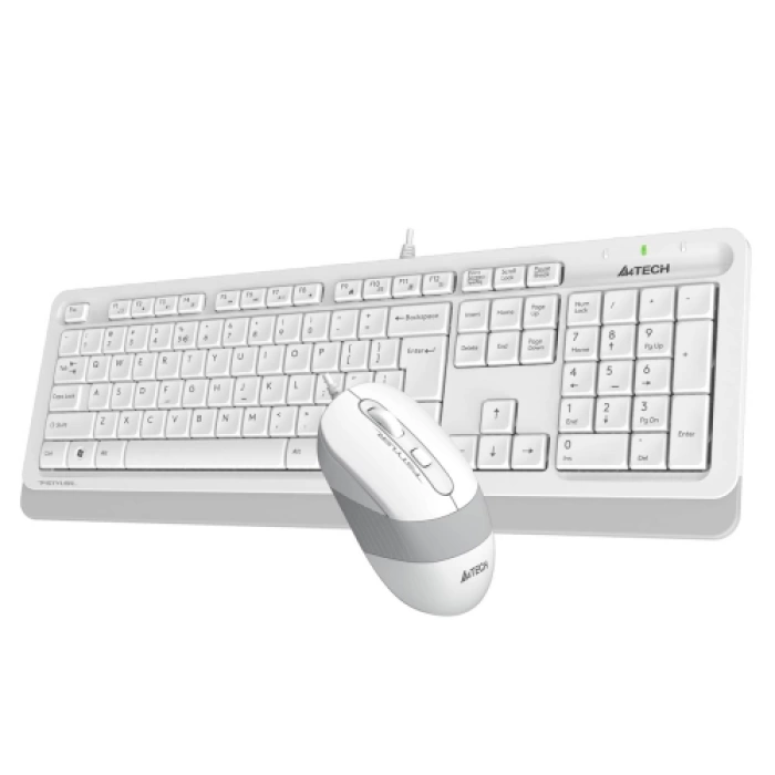 A4 TECH F1010, Beyaz, FSTYLER, USB Kablolu, Türkçe Q, M.Medya Klavye Mouse Set
