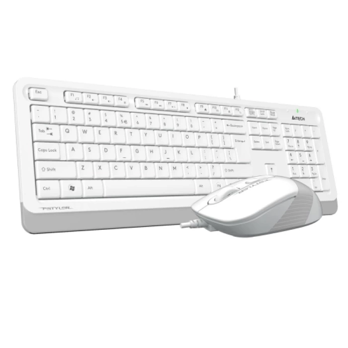 A4 TECH F1010, Beyaz, FSTYLER, USB Kablolu, Türkçe Q, M.Medya Klavye Mouse Set