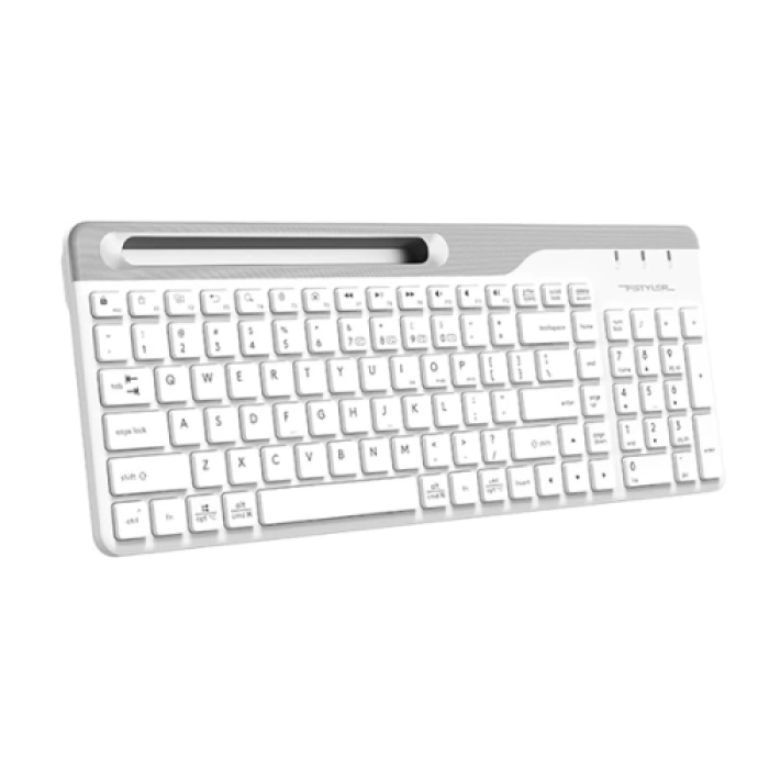 A4 TECH FBK25, Beyaz, 2.4Ghz ve Bluetoot Kablosuz, Türkçe Q, Multimedya, KLAVYE