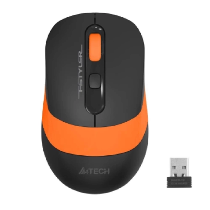 A4 TECH FG10, Turuncu, FSTYLER, 2,4Ghz Kablosuz, Optik Mouse, 10-15Metre, 4 Buton, Nano Alıcı