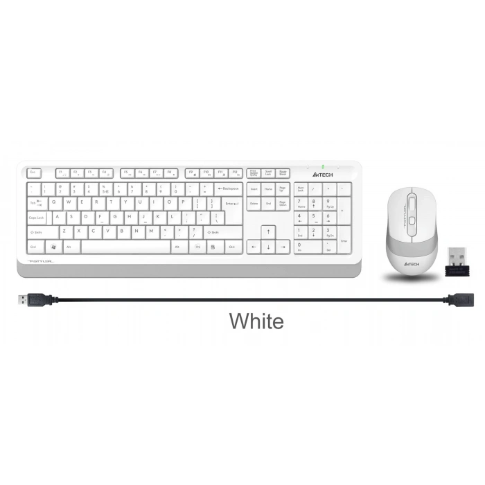 A4 Tech Fg1010 2.4g Beyaz Q Fn-mm Klv+optik Mouse Set