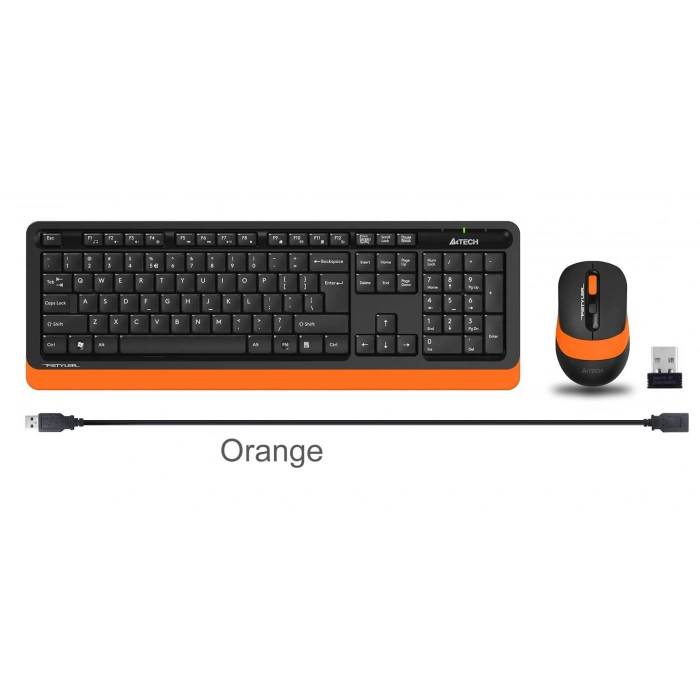 A4 Tech Fg1010 2.4g Turuncu Q Fn-mm Klv+optik Mouse Set