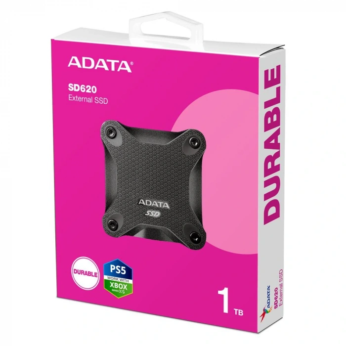 Adata 1tb Sd620 Siyah Taşınabilir Usb 3.2 Gen2 Ssd Harici Disk