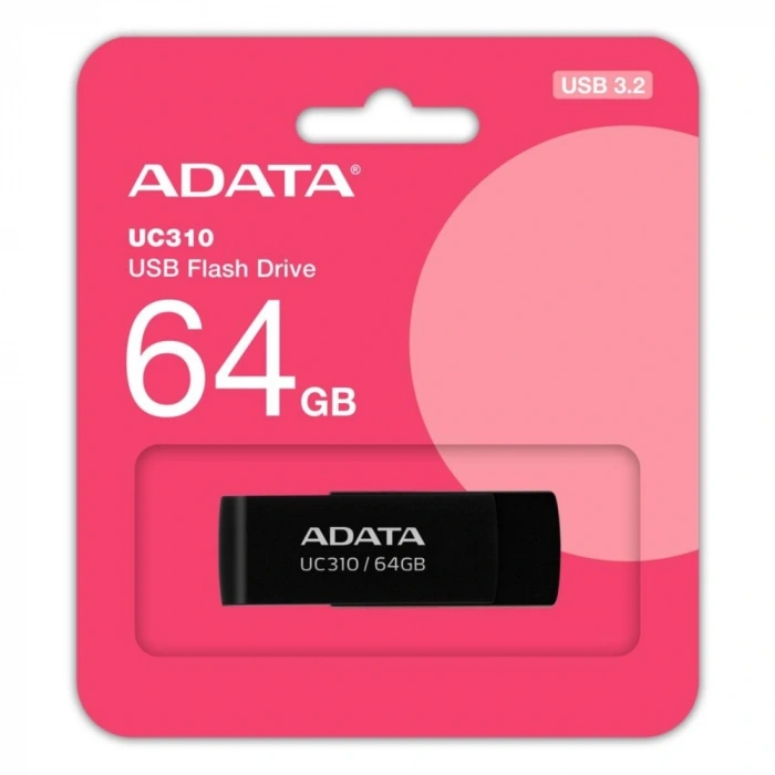 Adata Uc310-64gb 64gb Usb3.2 Gen1 Black Flash Bellek
