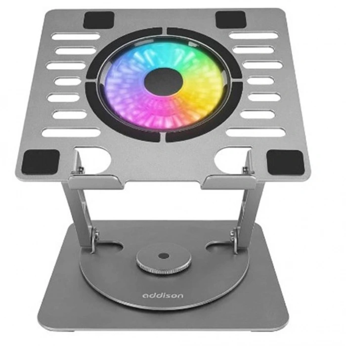 Addison Ad-rc35 360 Derece Dönebilen Fanlı Rgb Işıklı Metal Laptop Stand