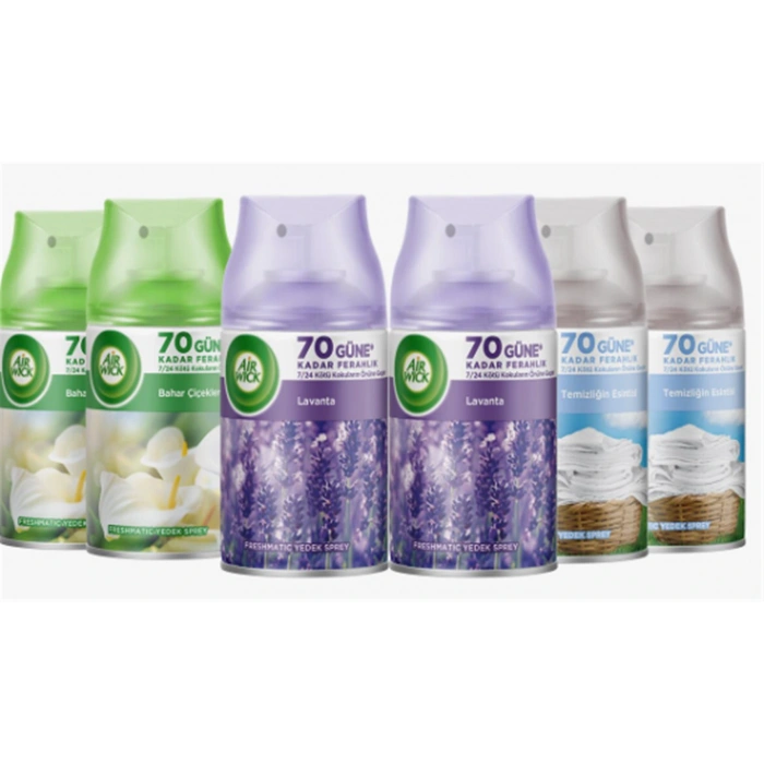 Airwick 250ml 6lı - Lavanta Oda Kokusu Sprey Makina Yedek Spreyi