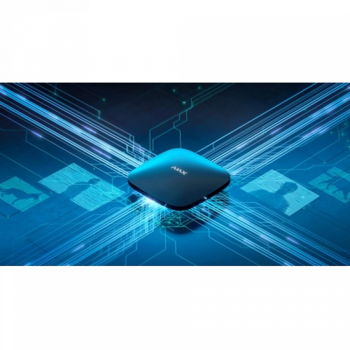 Ajax Hub2 Plus, Kablosuz, Görsel Doğrulamalı, Alarm Paneli, Siyah