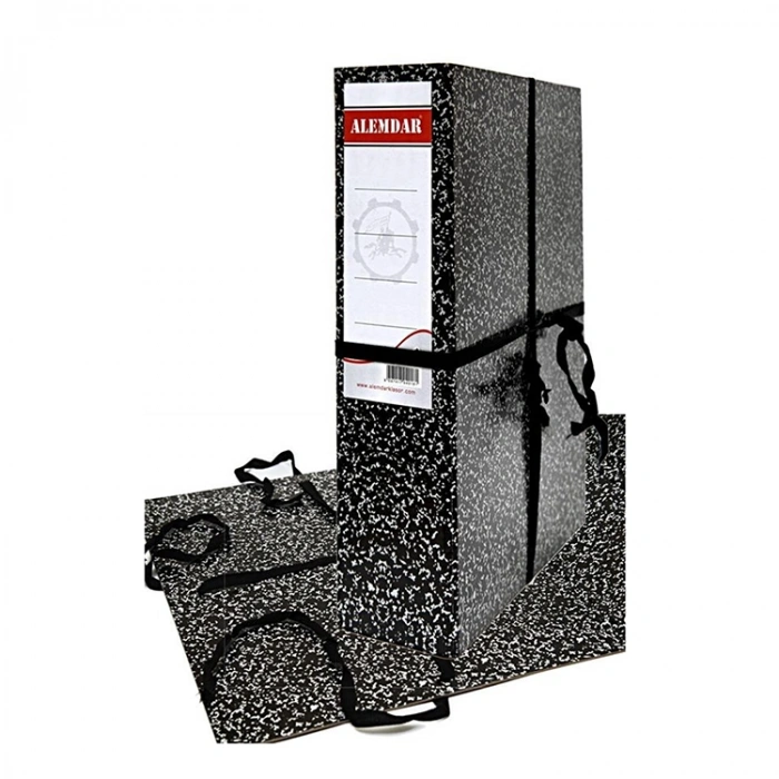 Alemdar Bağlı Klasör Karton Geniş Siyah
