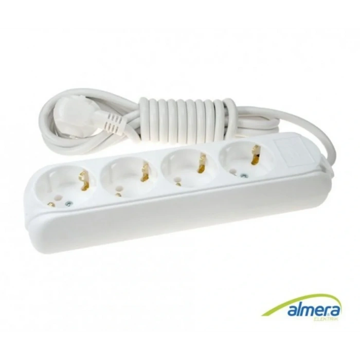 Almera 9240203 4lü 3 Metre Anahtarlı Topraklı Grup Priz