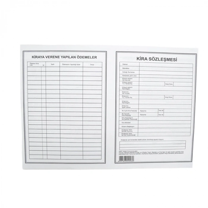 Altınyıldız Kira Kontratı 100 Lü A3