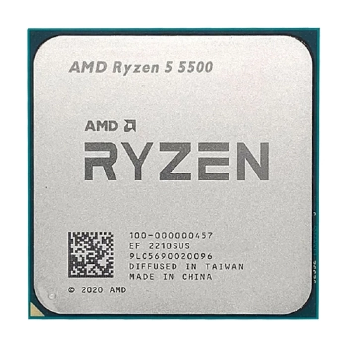 AMD RYZEN 5 5500 6 Core, 3,60-4.20GHz, 19Mb Cache,  65W, AM4 Soket, TRAY, (Dahili Grafik YOK, Fan YOK)