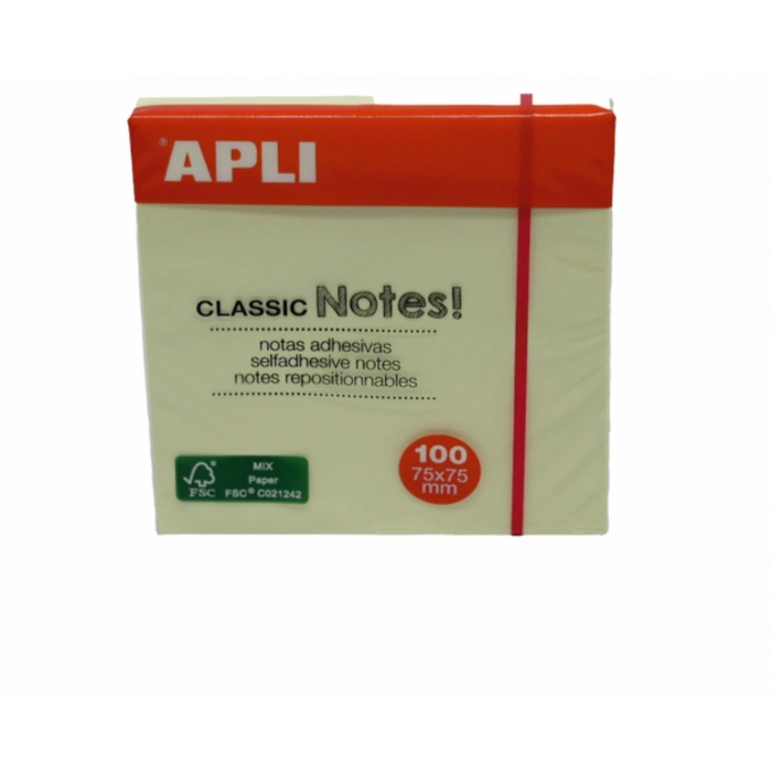 Apli Yapışkanlı Not Kağıdı Classic 100 Yp 75x75 10975