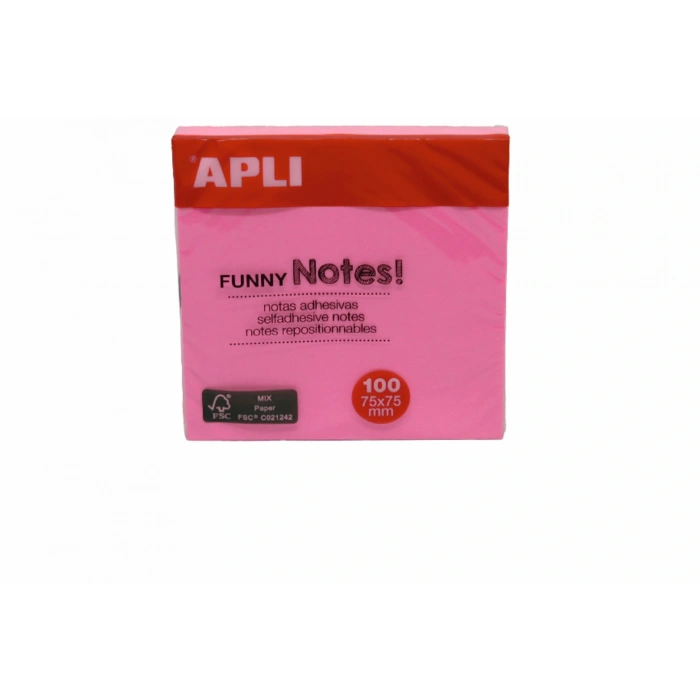 Apli Yapışkanlı Not Kağıdı Pembe Funny 100 Yp 75x75 11898