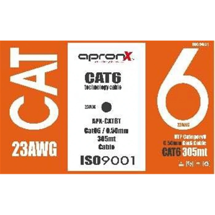 Apronx Cat6 23awg 305mt 0,50mm Gri Utp Kablo