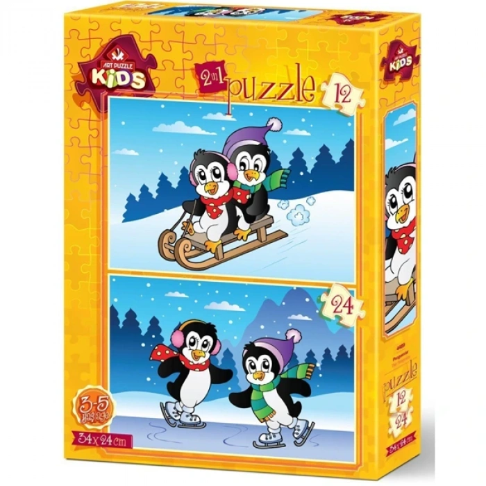 Art Puzzle 12+24 Parça Penguenler 4489