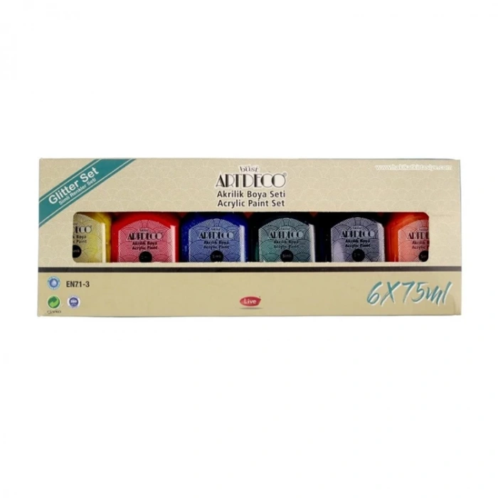 Artdeco Akrilik Boya 6x75 ML Set Simli Renkler Y-070I-AS6