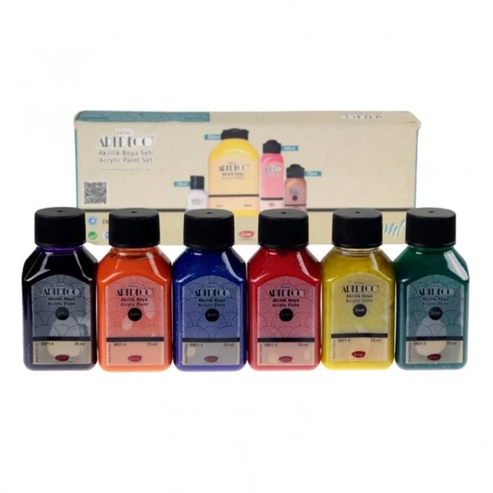 Artdeco Akrilik Boya 6x75 ML Set Simli Renkler Y-070I-AS6