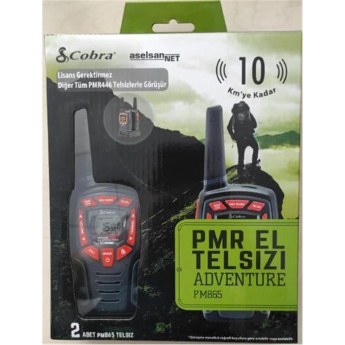 Aselsan PM-865 Pmr El Telsizi 2li Paket 8 Kanal+121 Alt Kanal  8 Km