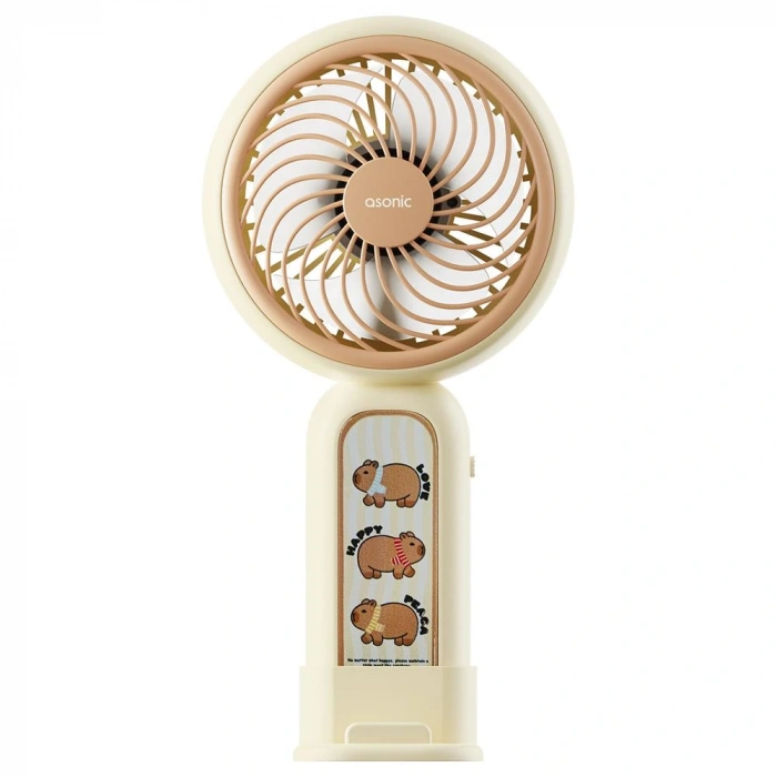 Asonic Afn20 Krem 250mah Dahili Pil Elde Taşınabilir Masaüstü Usb Fan Şarjlı Type-c Şarj