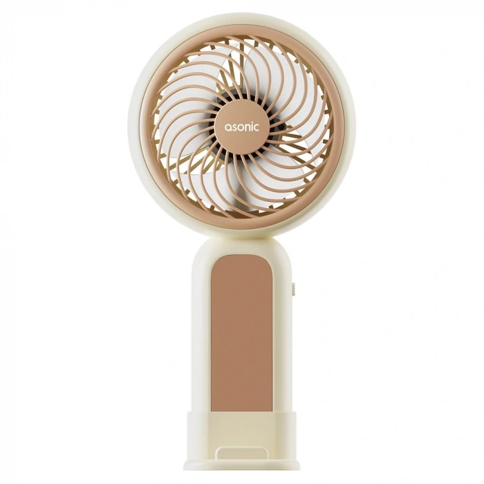 Asonic Afn21 Krem 250mah Dahili Pil Elde Taşınabilir Masaüstü Usb Fan Şarjlı Type-c Şarj