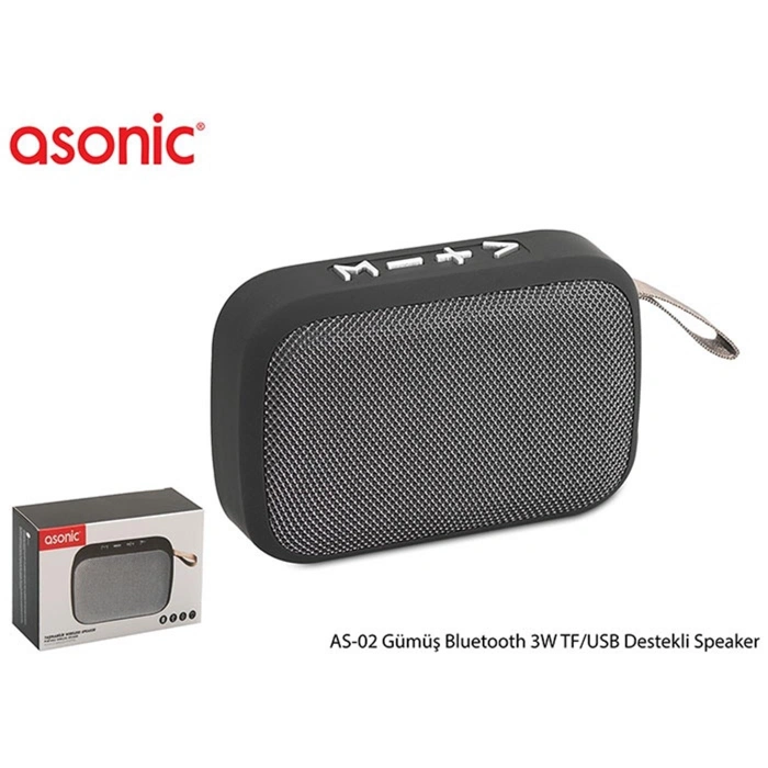 Asonic As-02 Gümüş Bluetooth 3w Tf-usb Destekli Speaker