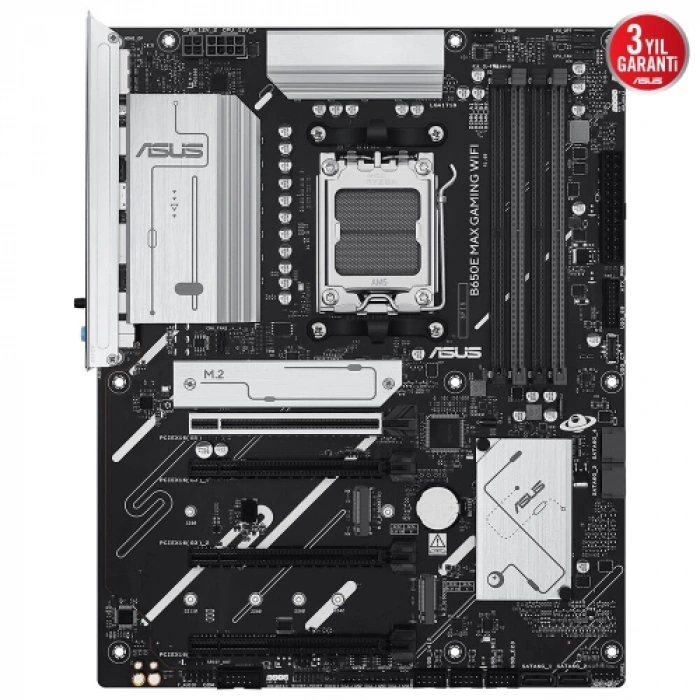 ASUS B650E MAX GAMING WIFI, 4xDDR5, 3xM.2, DP, HDMI, Type-C, Wi-Fi 6E, Bluetooth v5.3, AM5 Soket Gaming Anakart