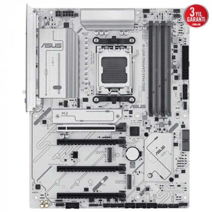 Asus B850 Max Gamıng Wıfı W, 4xddr5, 3x M2, Hdmı, Dp, Type-c, Wi-fi 6e, Bluetooth V5.3, Am5 Soket Gamıng Beyaz Anakart