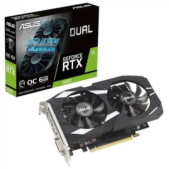 Asus Dual Geforce Rtx 3050 Oc Dual-rtx3050-o6g Nvıdıa 6gb Gddr6 96bit Dx12 Gaming Ekran Kartı