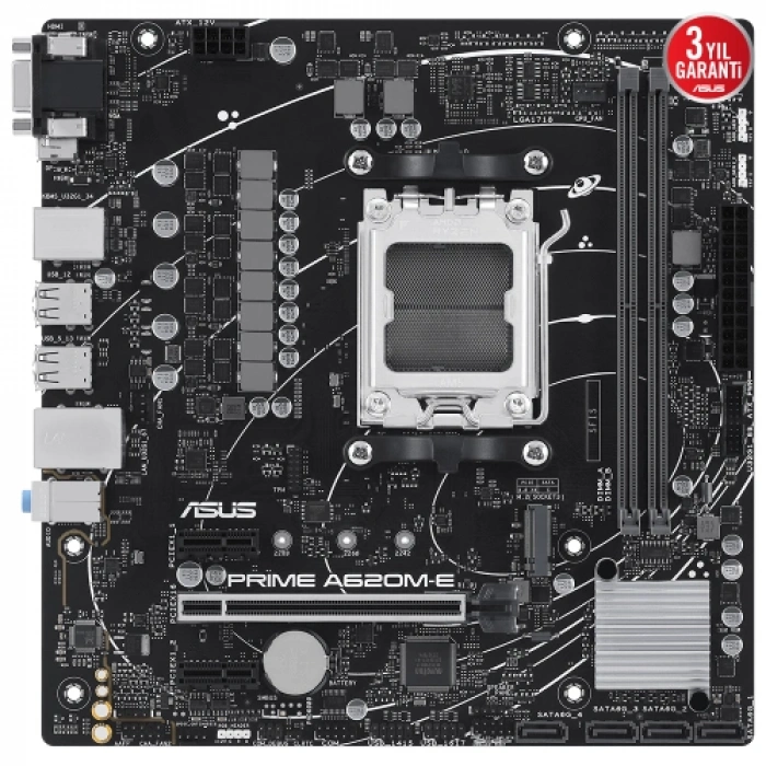 Asus Prıme A620m-e-csm, 2xddr5, 1x M.2, D-sub, Dp, Hdmı, Am5 Soket Anakart