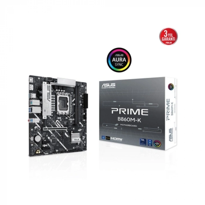 Asus Prıme B860m-k, 8800mhz, 2xddr5 2xm.2, Hdmı, Dp, Intel Core Ultra Cpu(seri 2), Lga1851 Soket Anakart