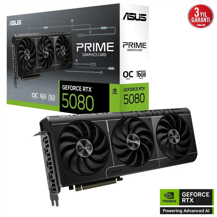 Asus Prime Geforce Rtx5080 Prıme-rtx5080-o16g 16gb Gddr7 Oc Edition 256 Bit Gaming Ekran Kartı