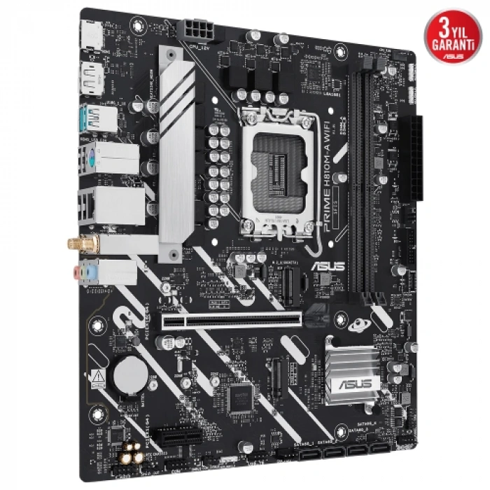 ASUS PRIME H810M-A WIFI, 2xDDR5, 2x M.2, HDMI, DP, Wi-Fi 6, Bluetooth 5.3, Intel Core Ultra CPU(Seri 2), LGA1851 Soket, ATX Anakart