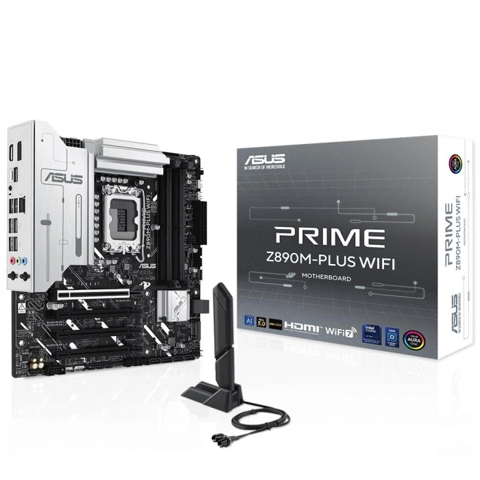 Asus Prime Z890m-plus Wıfı 7600mhz Oc Wi-fi 7 Ddr5 Soket 1851 M.2 Hdmı Dp Matx Anakart