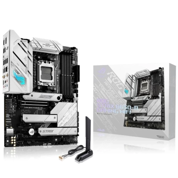 ASUS ROG STRIX B650-A GAMING WIFI, 4xDDR5, 3x M2, HDMI, DP, 2xType-C, Wi-Fi 6E, Bluetooth v5.2, AM5 Soket GAMING Anakart