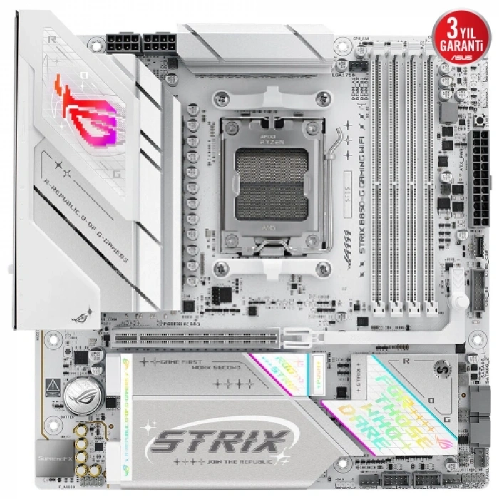 Asus Rog Strıx B850-g Gamıng Wıfı, 4xddr5, 4x M2, Hdmı, Dp, 2xtype-c, Wi-fi 7, Bluetooth V5.4, Am5 Soket Gamıng Anakart