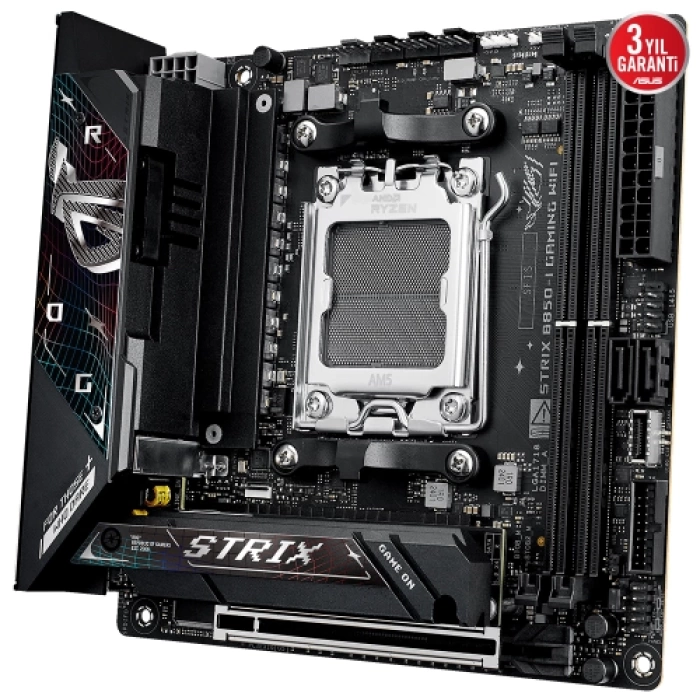 ASUS ROG STRIX B850-I GAMING WIFI, 2xDDR5, 2xM.2, HDMI, DP, Type-C, Wi-Fi 7, Bluetooth v5.4, Mini ITX, AM5 Soket GAMING Anakart