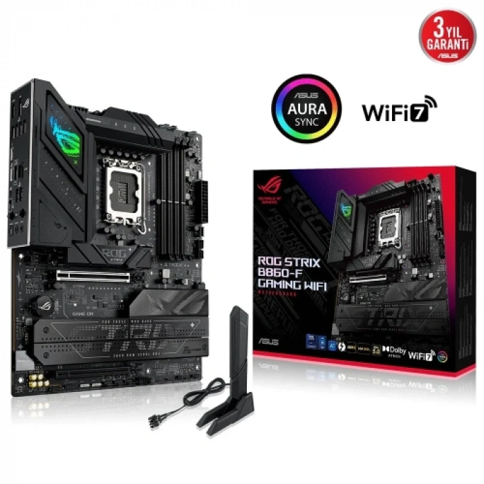 Asus Rog Strıx B860-f Gamıng Wıfı, 4xddr5, 4xm.2, Hdmı, Dp, Type-c, Wi-fi 7, Bluetooth V5.4, Intel Core Ultra Cpu(seri 2), Lga1851 Soket, Gaming Anakart