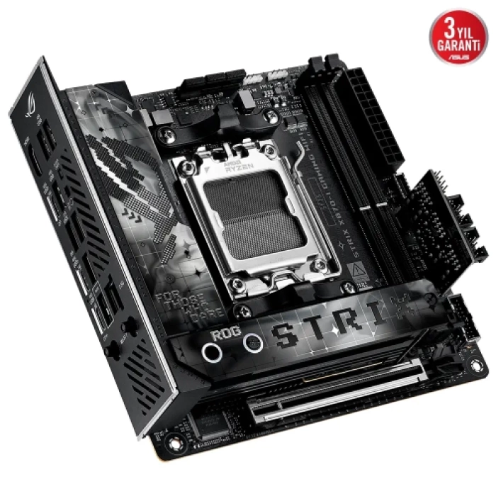 ASUS ROG STRIX X870-I GAMING WIFI, 2xDDR5, 2xM.2, HDMI, DP, Type-C, Wi-Fi 7, Bluetooth v5.4, Mini ITX, AM5 Soket GAMING Anakart