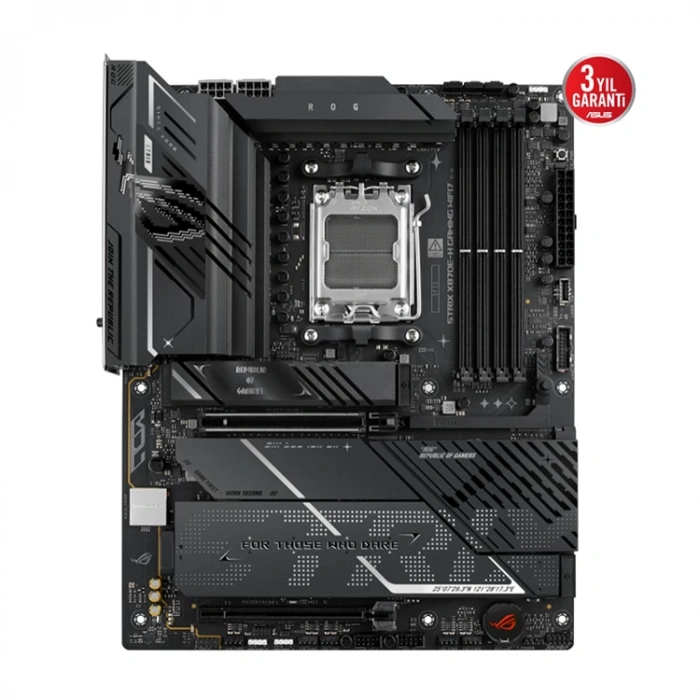 ASUS ROG STRIX X870E-H GAMING WIFI7, 4xDDR5, 4xM.2, DP, HDMI, Type-C, PCIe 5.0, Wi-Fi 7, Bluetooth v5.4, AM5 Soket GAMING Anakart