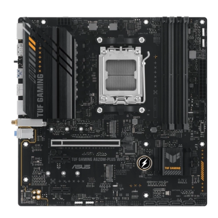 ASUS TUF GAMING A620M-PLUS WIFI, 4xDDR5, 2x M.2, HDMI, 2xDP, Wi-Fi 6, Bluetooth v5.3, AM5 Soket GAMING Anakart