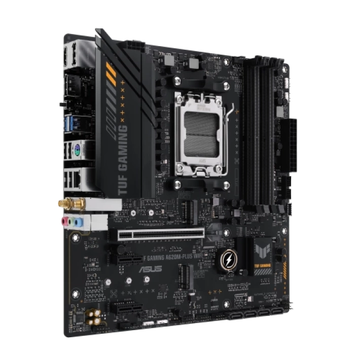 ASUS TUF GAMING A620M-PLUS WIFI, 4xDDR5, 2x M.2, HDMI, 2xDP, Wi-Fi 6, Bluetooth v5.3, AM5 Soket GAMING Anakart