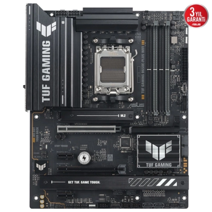 ASUS TUF GAMING B650E-PLUS WIFI, 4xDDR5, 3xM.2, DP, HDMI, Type-C, Wi-Fi 6E, Bluetooth v5.3, AM5 Soket Gaming Anakart
