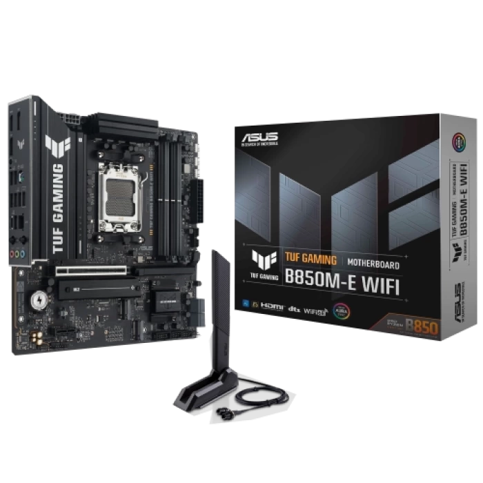 ASUS TUF GAMING B850M-E WIFI, 4xDDR5, 3x M.2, HDMI, DP, Type-C, Wi-Fi 6E, Bluetooth v5.3, AM5 Soket GAMING Anakart