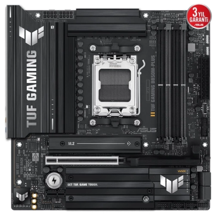 ASUS TUF GAMING B850M-PLUS, 4xDDR5, 3x M.2, HDMI, DP, Type-C, AM5 Soket GAMING Anakart