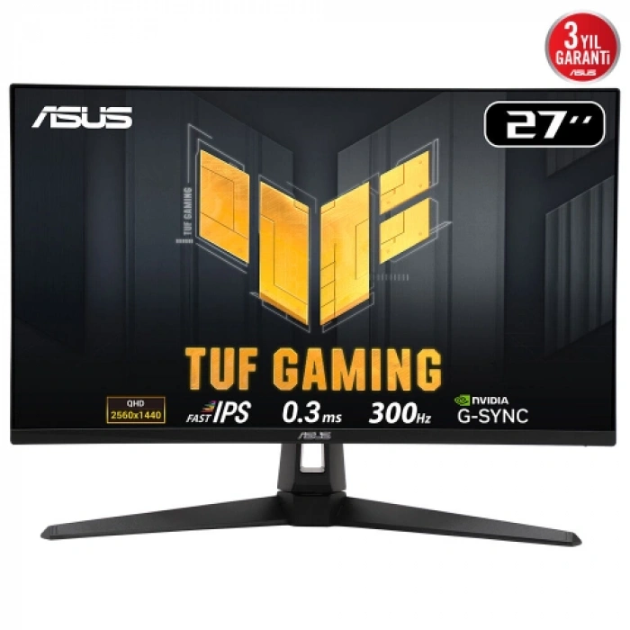 Asus Tuf Gamıng Vg27aQm5a 27" 0.3ms, 300hz, Qhd, Dp, 2xhdmı, Usb, Hoparlör, Fast Ips Led, Elmb Sync Premium, Gamıng Monitör