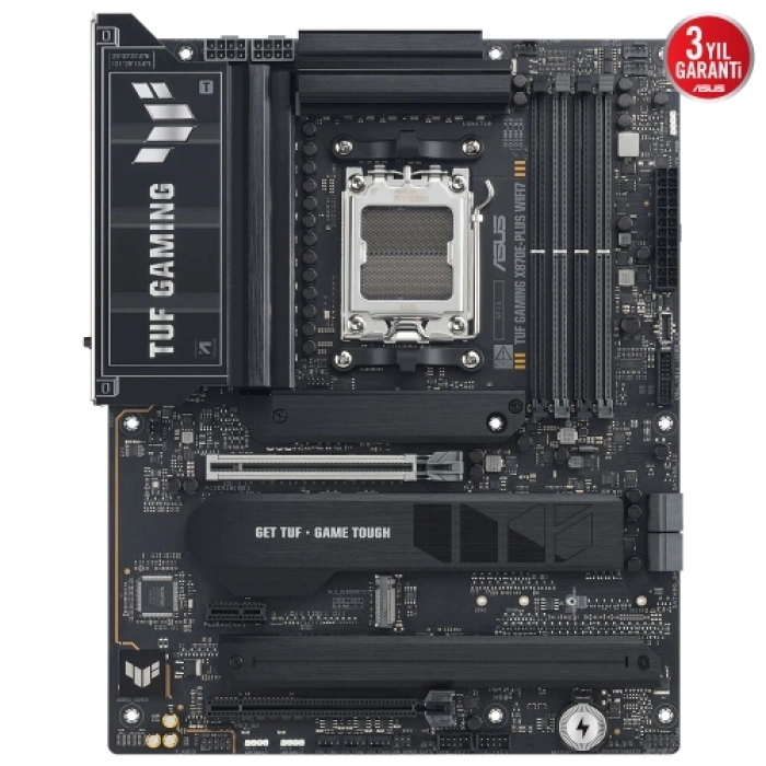 ASUS TUF GAMING X870E-PLUS WIFI7, 4xDDR5, 4xM.2, HDMI, 2xDP, Type-C, PCIe 5.0, 2xWi-Fi 7, Bluetooth v5.4, AM5 Soket GAMING Anakart