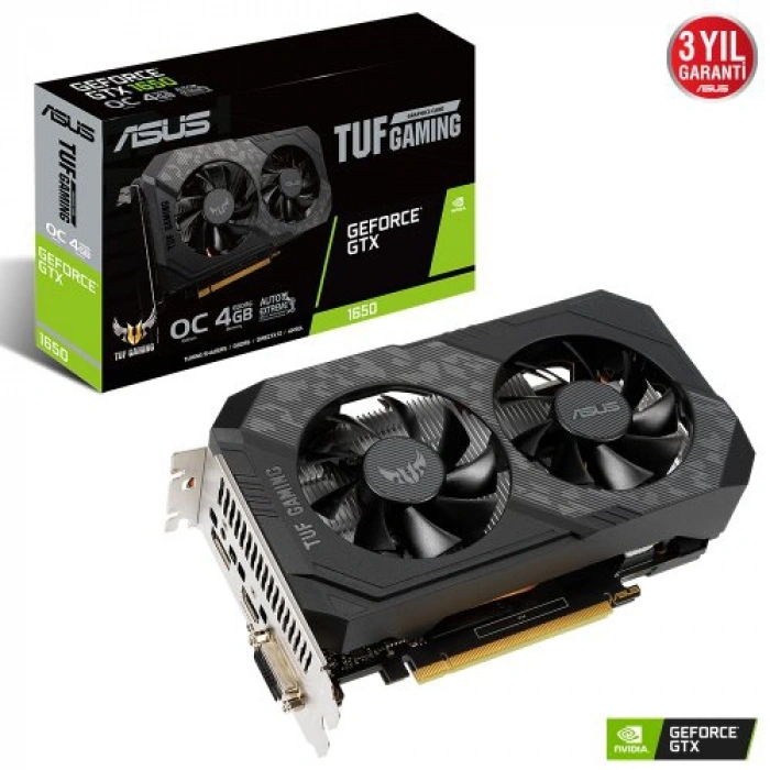 Asus Tuf-gtx1650-o4gd6-gamıng, 4gb, Gddr6, 128bit 1xdvı, 1xhdmı, 1xdp Gamıng Ekran Kartı