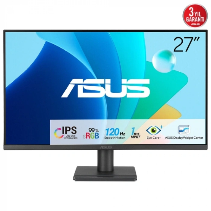 Asus Va279hg 27" 1ms, 120hz, Full Hd, Hdmı, Vga, Ips Led, Çerçevesiz Tasarım, Düşük Mavi Işık, Freesync Kurumsal Monitör